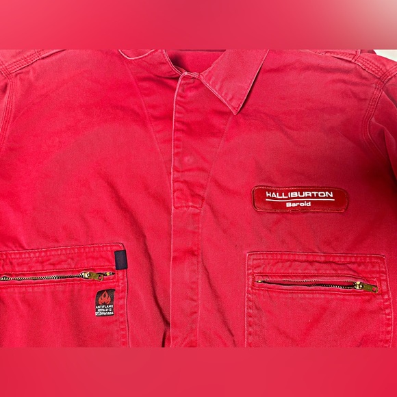 Wenaas Coveralls Halliburton US 50 Reg Oil Rig Work Red Jumpsuit Antiflame | X2 - Picture 4 of 5